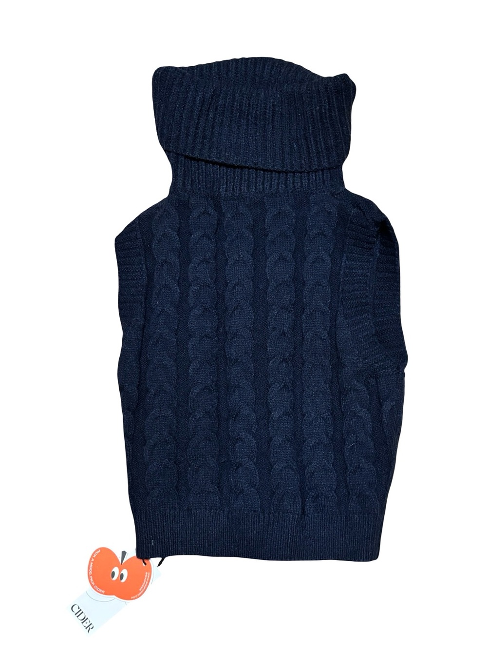 Cider Navy Cable Knit Turtleneck Sweater Vest